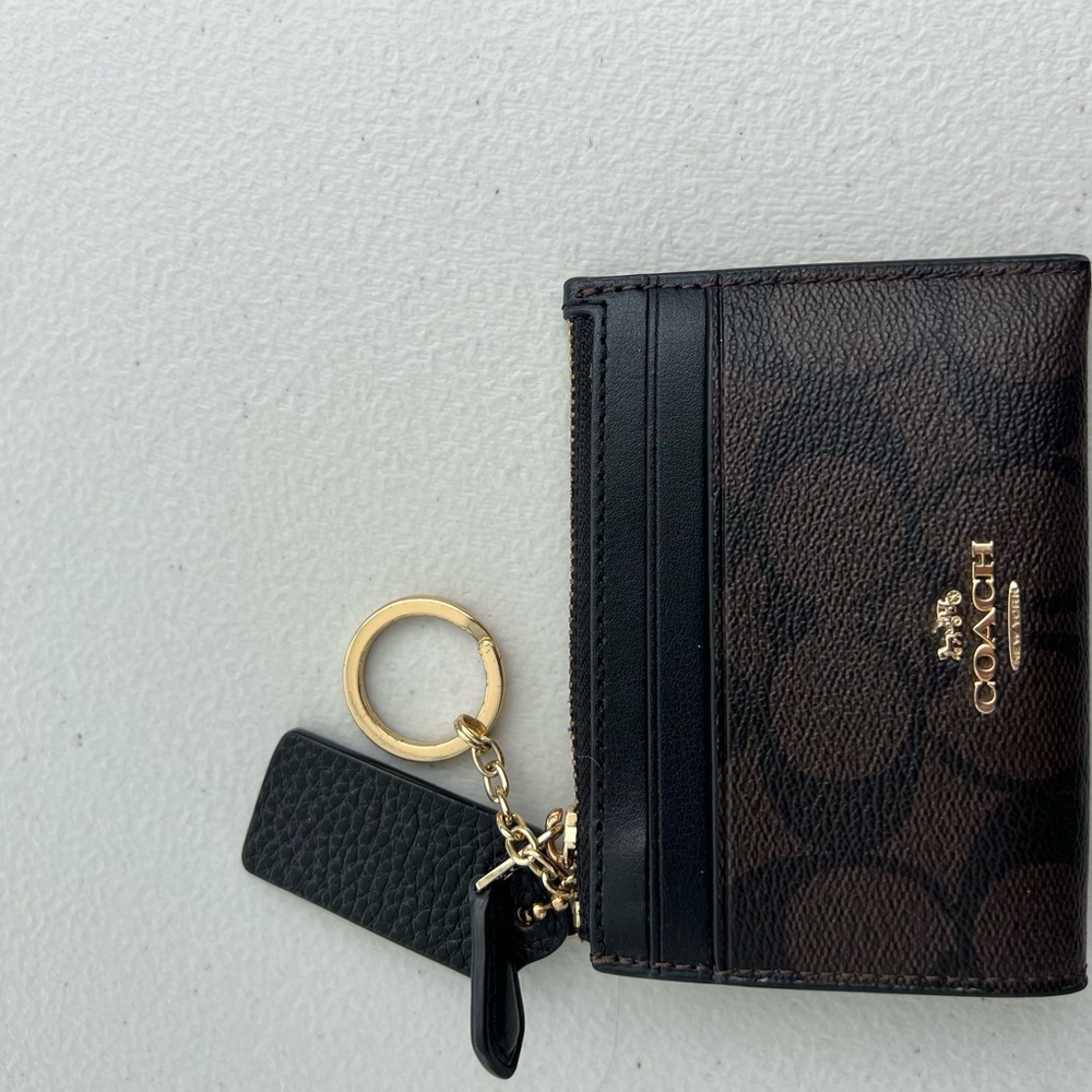 Coach Brown and Black Card Holder